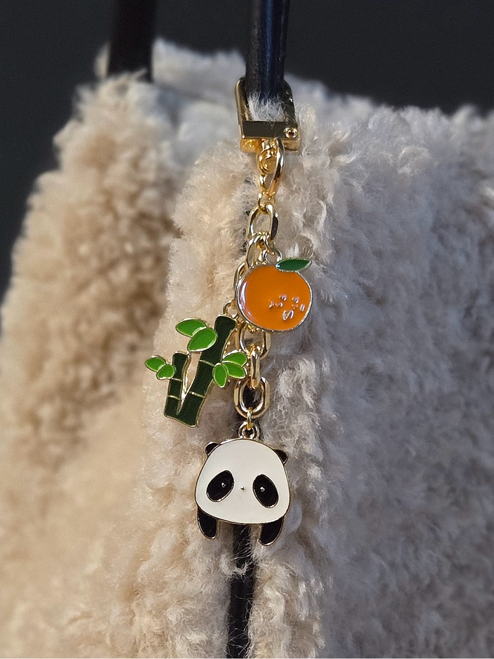 panda charm pendant keychain | bag charm | purse chain | geo link